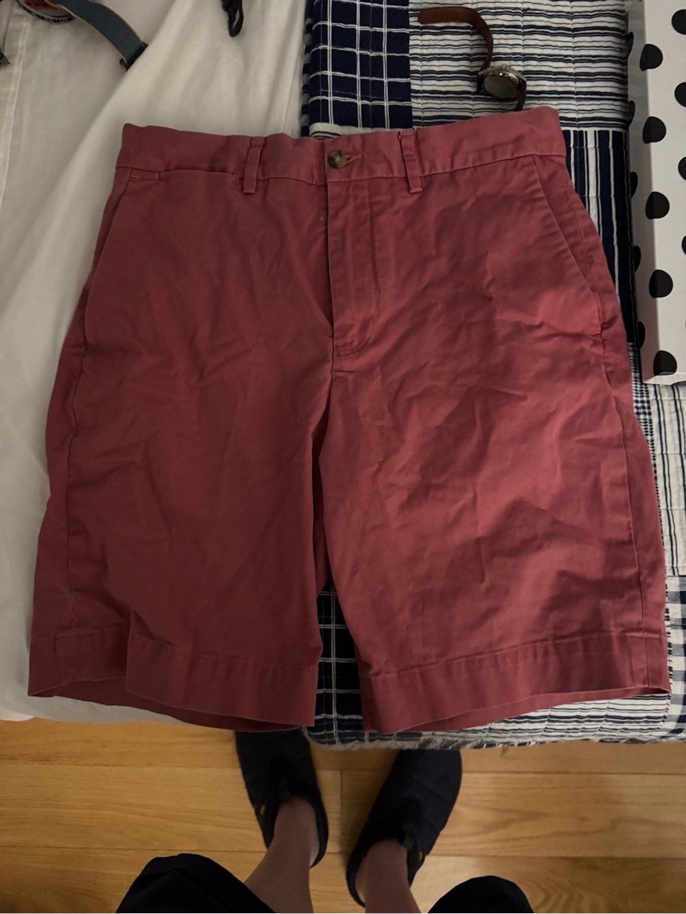 Ralph Lauren Men's Cotton Flat-Front Shorts Red/Salmon